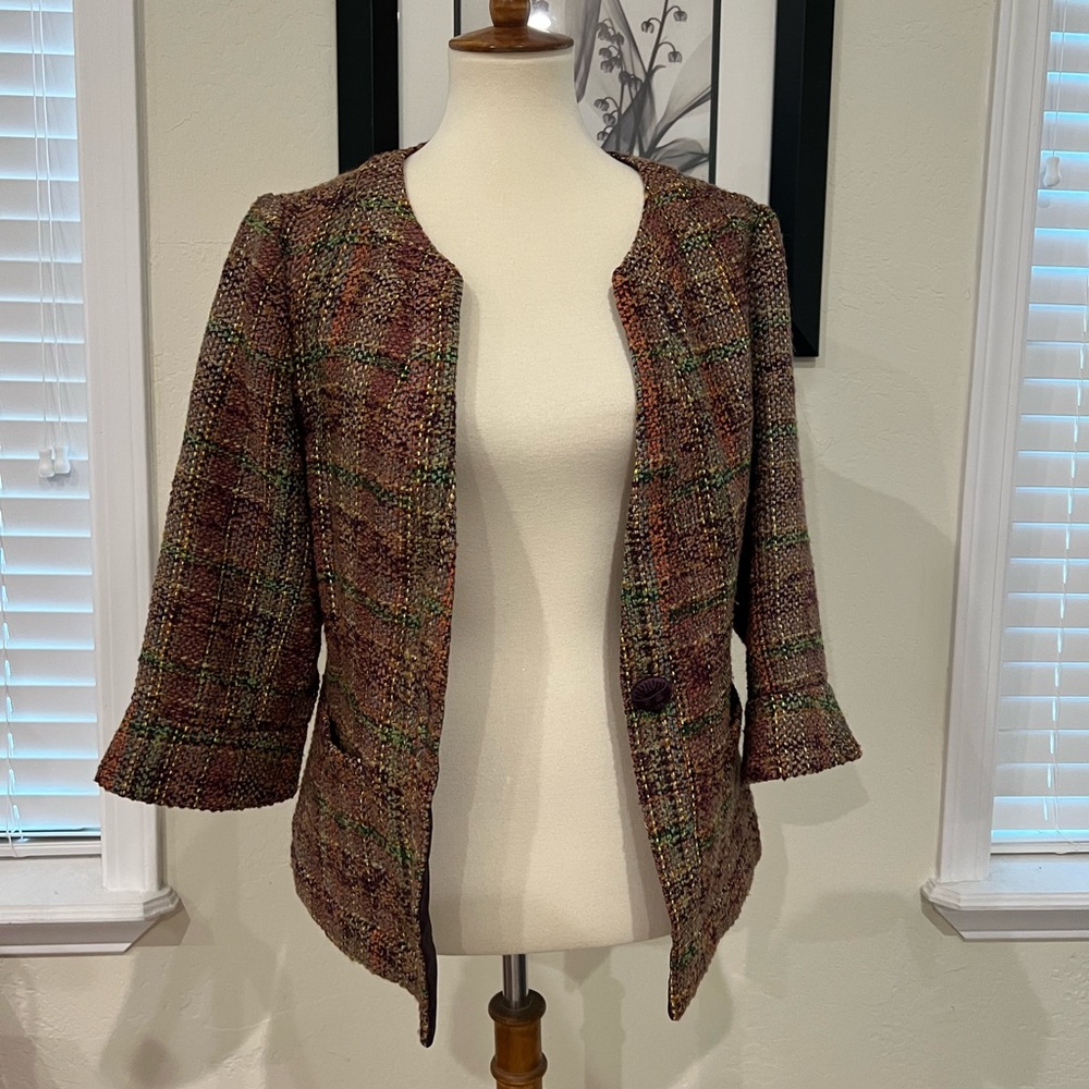 Like new coldwater creek tweed blazer size 14